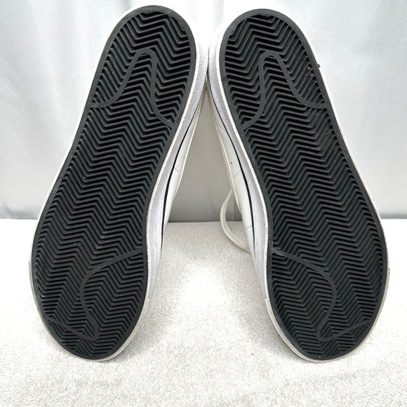 Nike Blaze Mens Sneaker MID TOP Triple White Leather Swoosh Size 11.5 - Picture 4 of 16